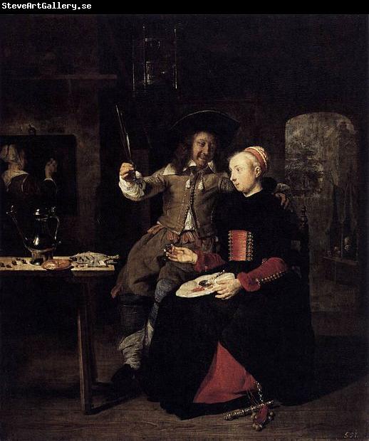 Gabriel Metsu Portrait of the Artist with His Wife Isabella de Wolff in a Tavern